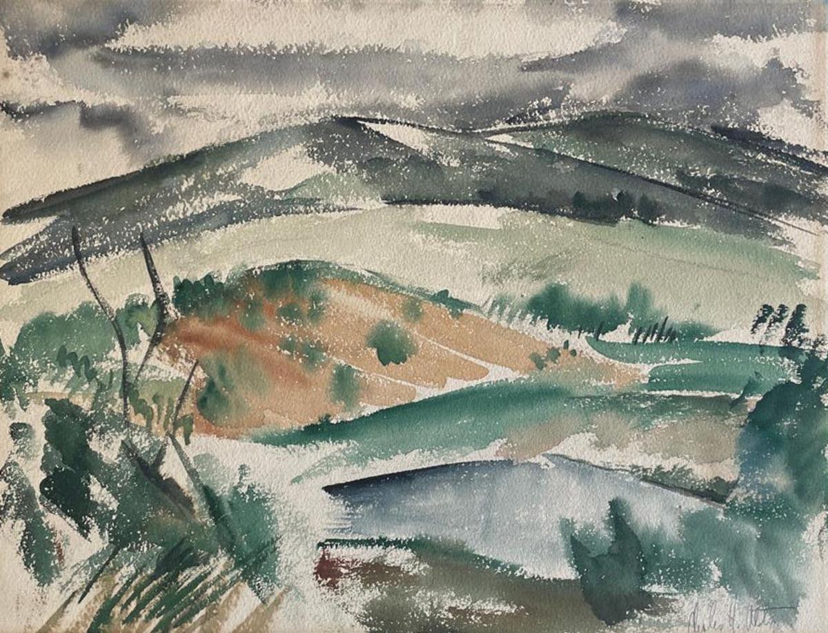Charles Alston
Landscape with Hills
Signed lower right
Watercolor on paper
13 1/2 x 18 1/4 inches


Charles Henry Alston was an influential painter during the Harlem Renaissance and the first African American supervisor for the Works Progress