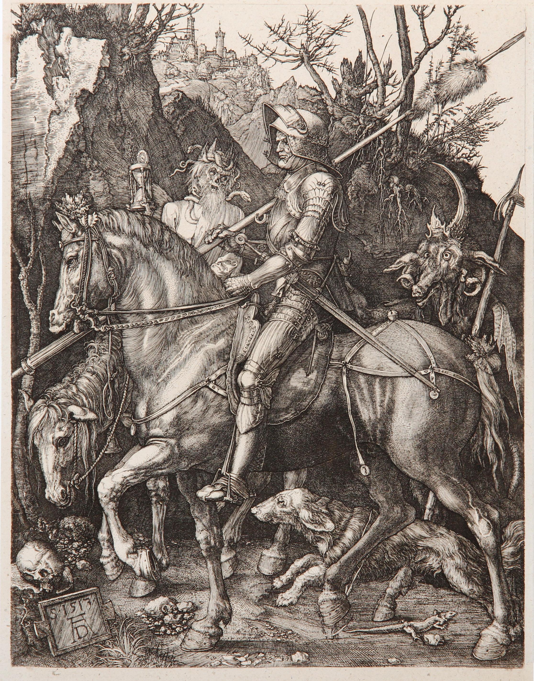 Charles Amand Durand Figurative Print - Knight, Death and the Devil by Amand-Durand after Albrecht Durer
