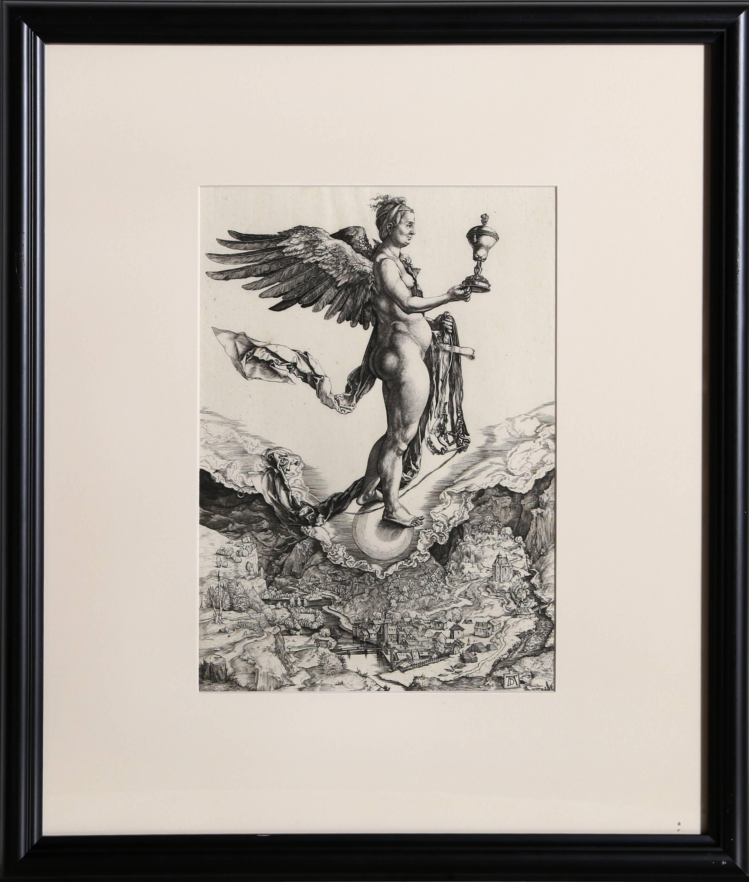 Charles Amand Durand Figurative Print - La Grande Fortune etching by Amand-Durand after Albrecht Durer 