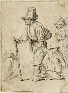 Familia campesina vagabunda - según Rembrandt van Rijn