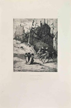 Chevaliers et Sorcieres - Radierung von Charles Amédée De Boret - 1860er Jahre