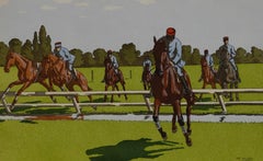 Charles Ancelin (1863-1940) - Gravure sur pochoir vers 1925, Chevaux de Courses (No.6)
