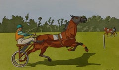 Charles Ancelin (1863-1940) - c.1925 Impression pochoir Chevaux De Courses (n°9)