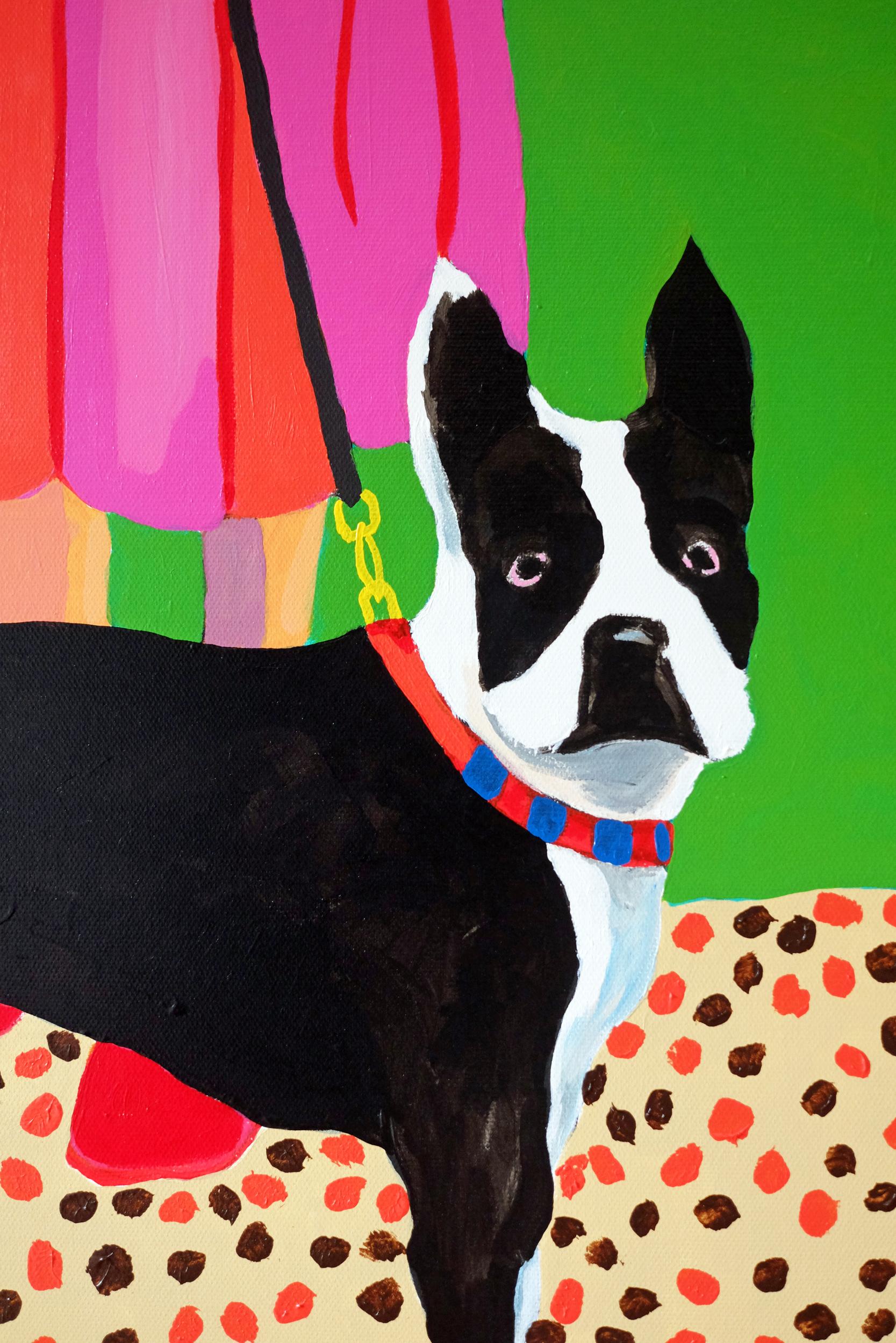 Modern 'Charles and Diana' Figurative Portrait Dog Painting by Alan Fears Pop Art For Sale