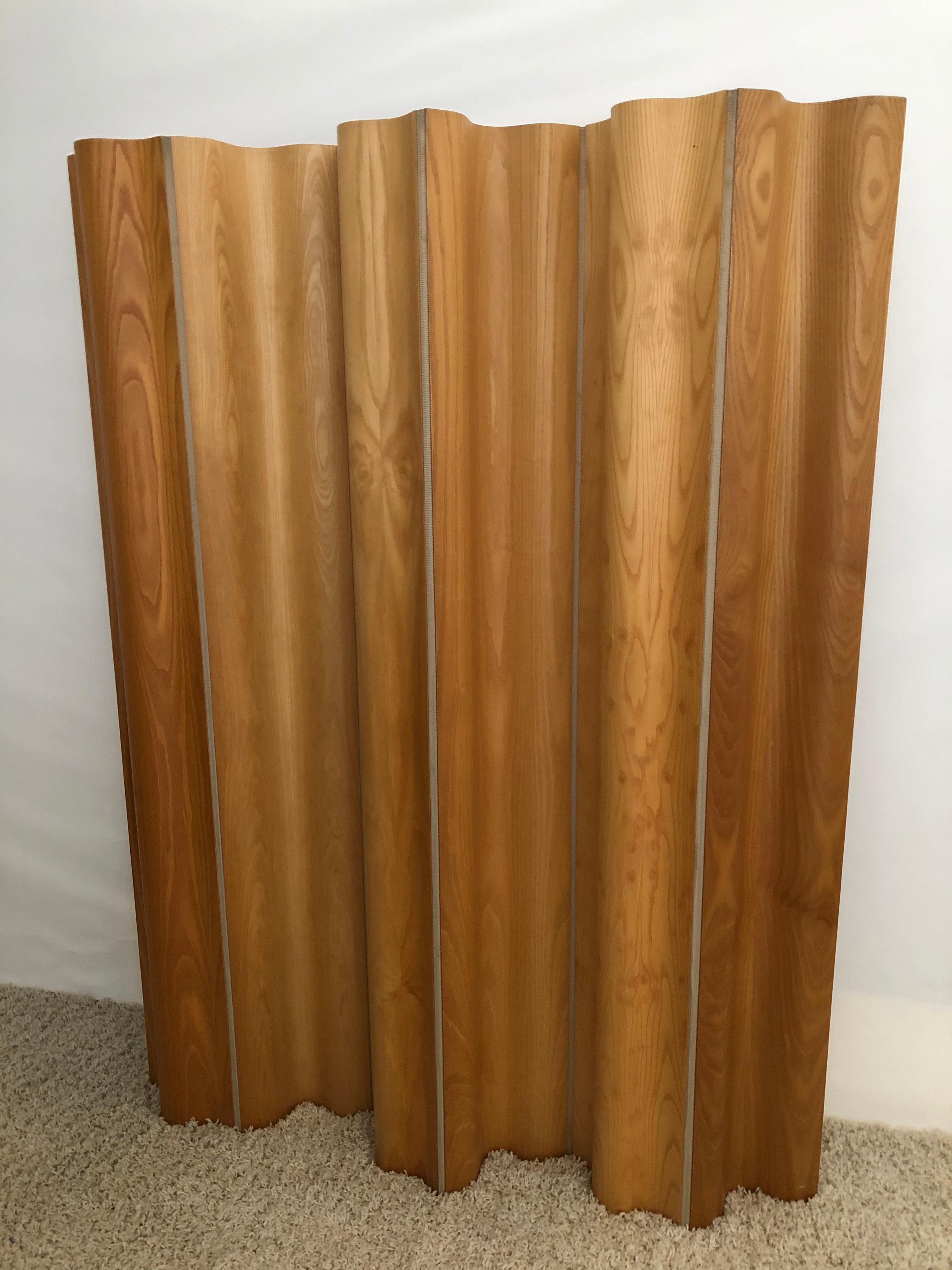 Mid-Century Modern Charles and Ray Eames Ash/Birch Molded Plywood Folding Room Divider Screen