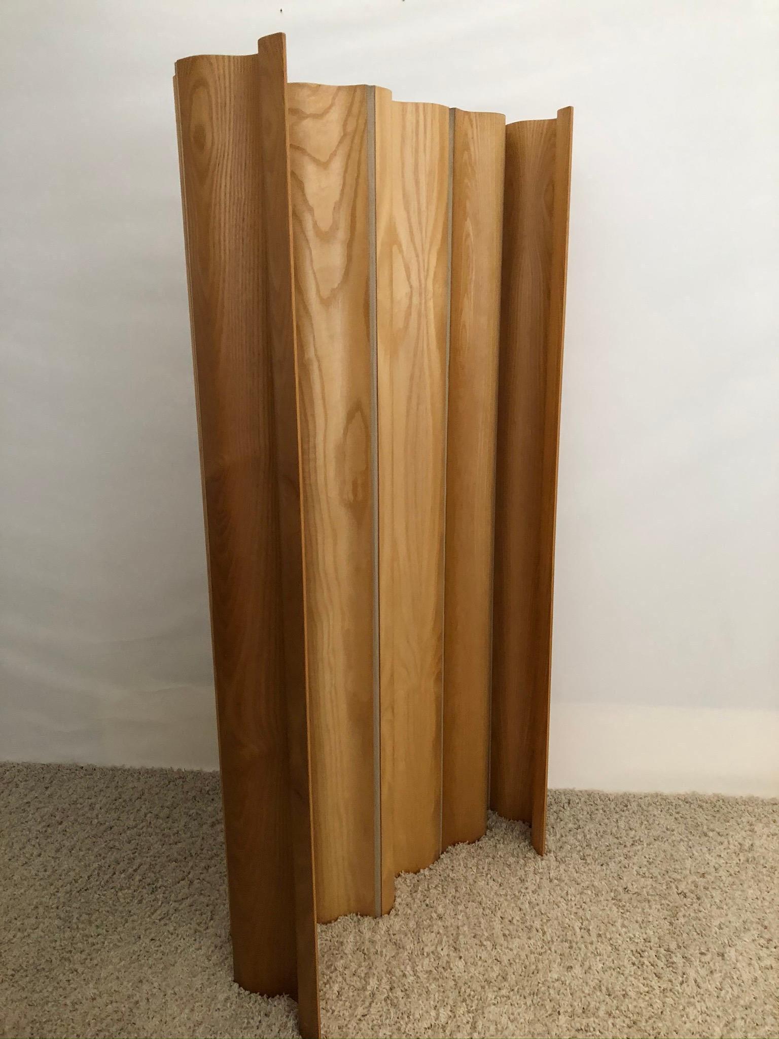 American Charles and Ray Eames Ash/Birch Molded Plywood Folding Room Divider Screen