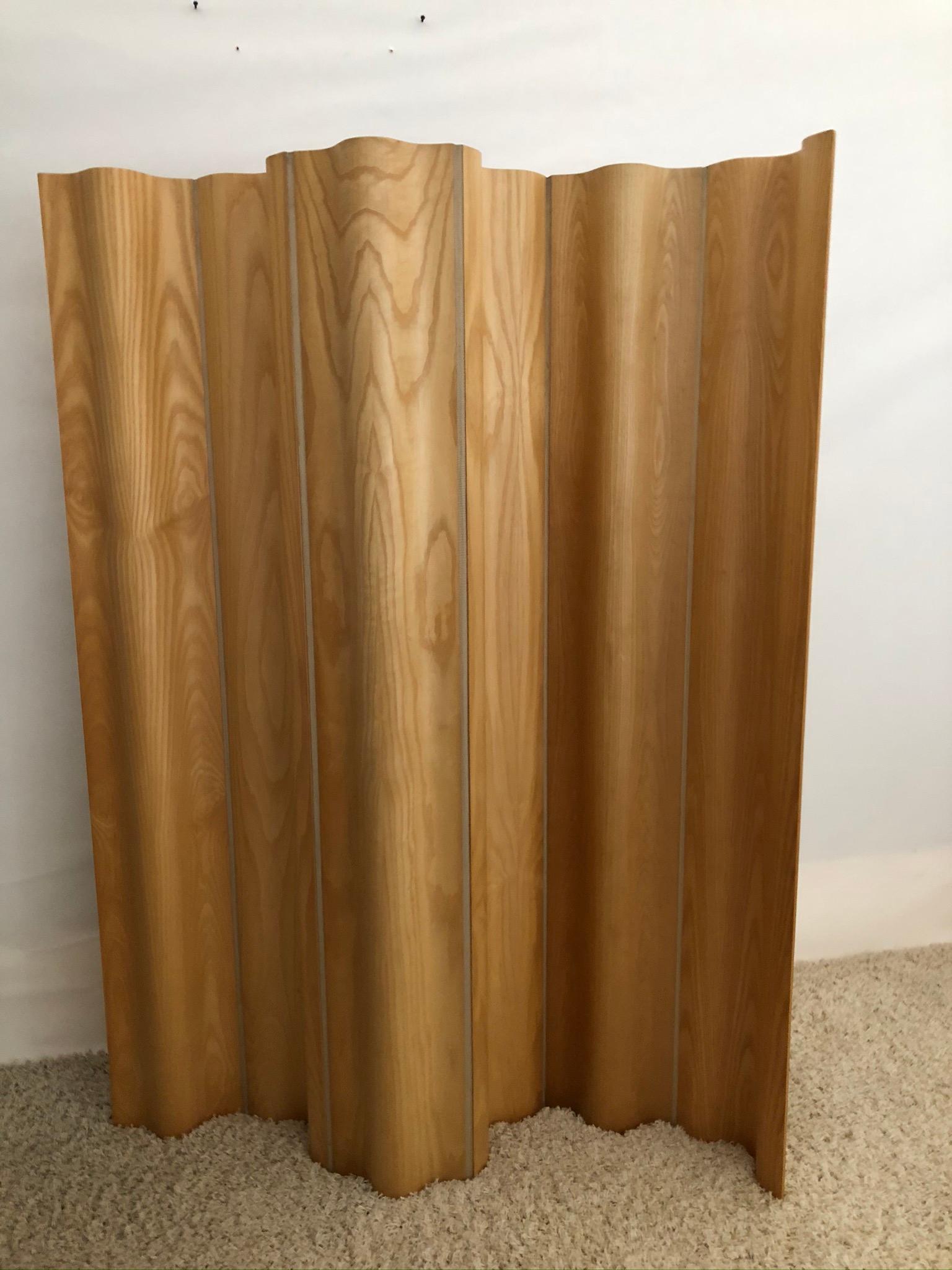 Hand-Crafted Charles and Ray Eames Ash/Birch Molded Plywood Folding Room Divider Screen