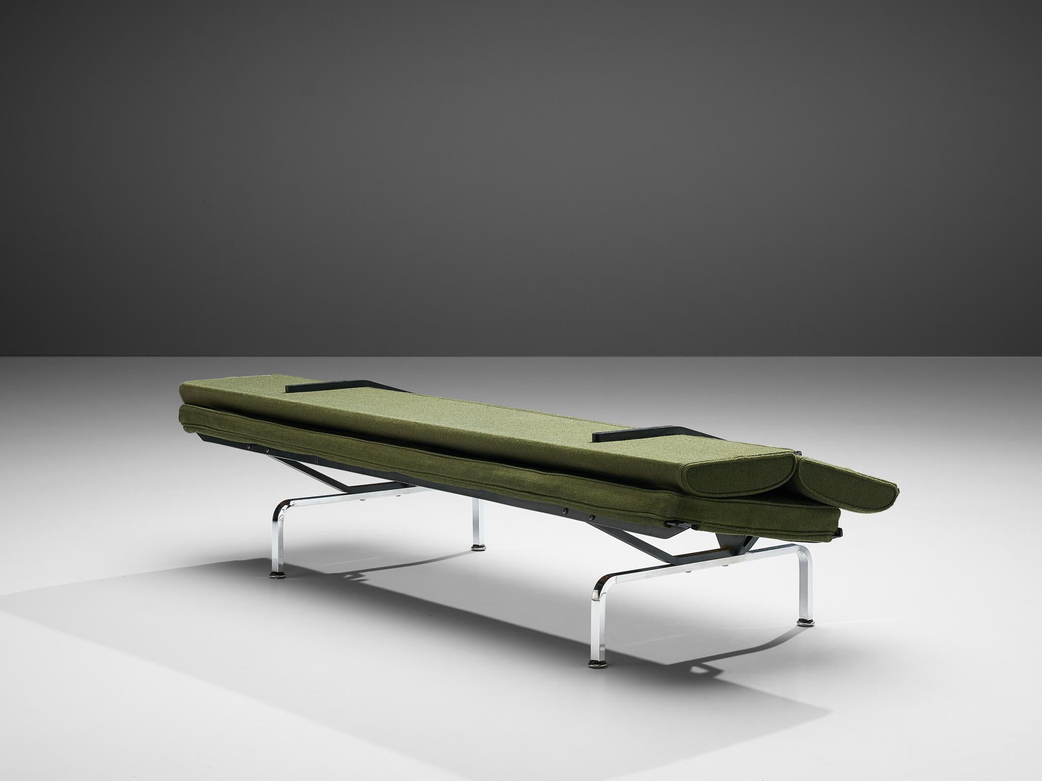 Mid-Century Modern Charles and Ray Eames 'Compact' Sofa in Green Upholstery