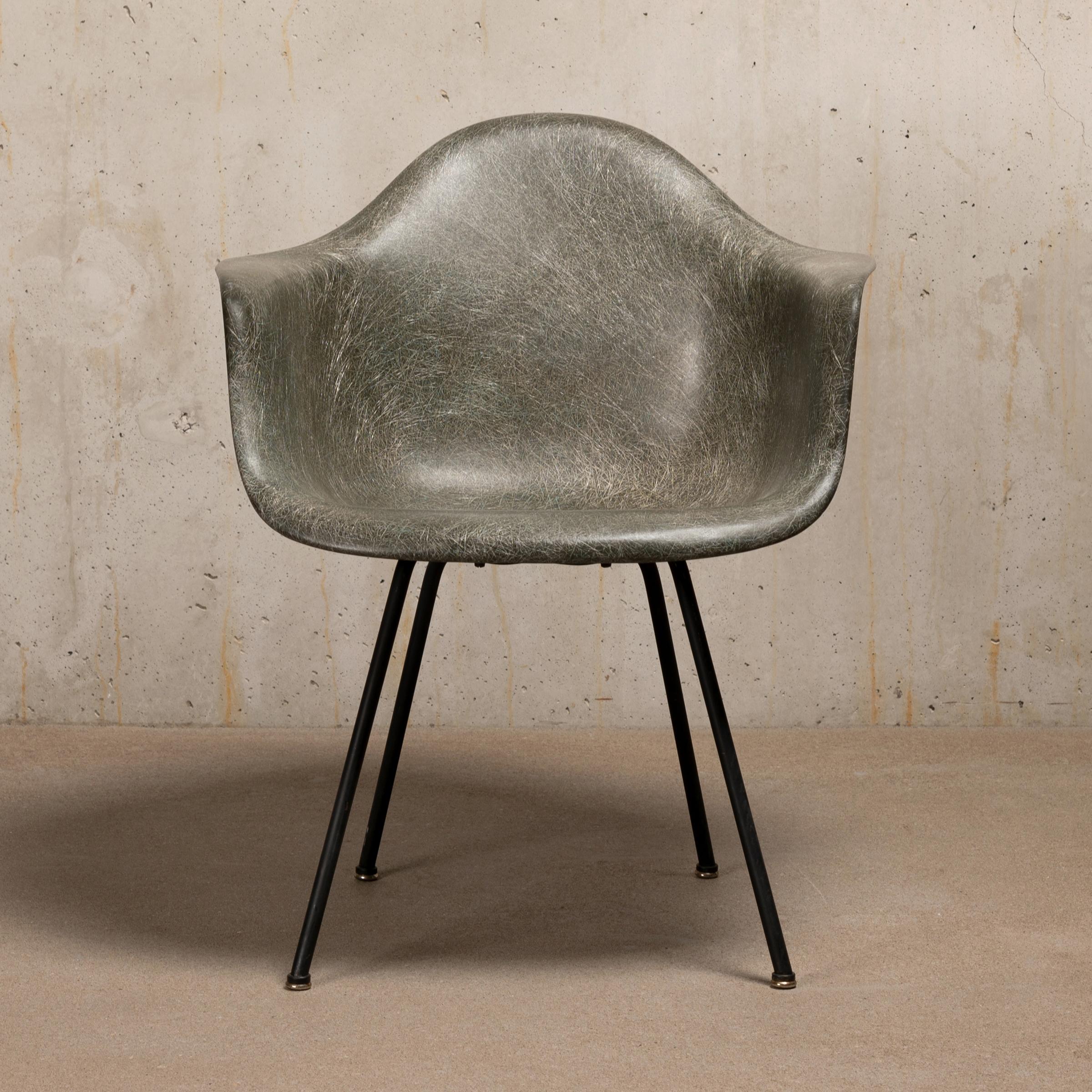 Mid-20th Century Charles and Ray Eames DAX Elephant Grey Armchair Herman Miller 'Zenith Plastics'
