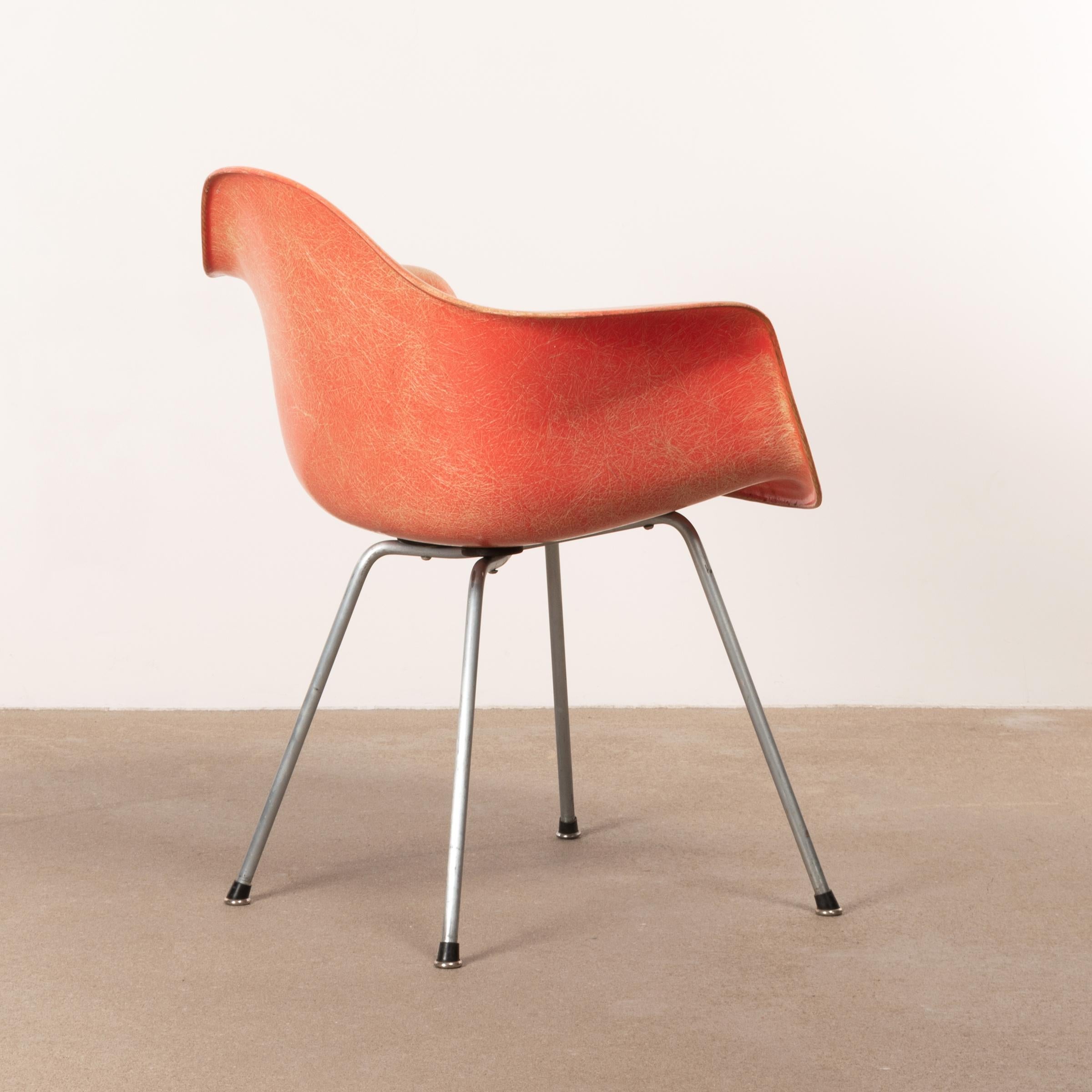 American Charles and Ray Eames DAX Salmon Armchair Herman Miller 'Zenith Plastics'