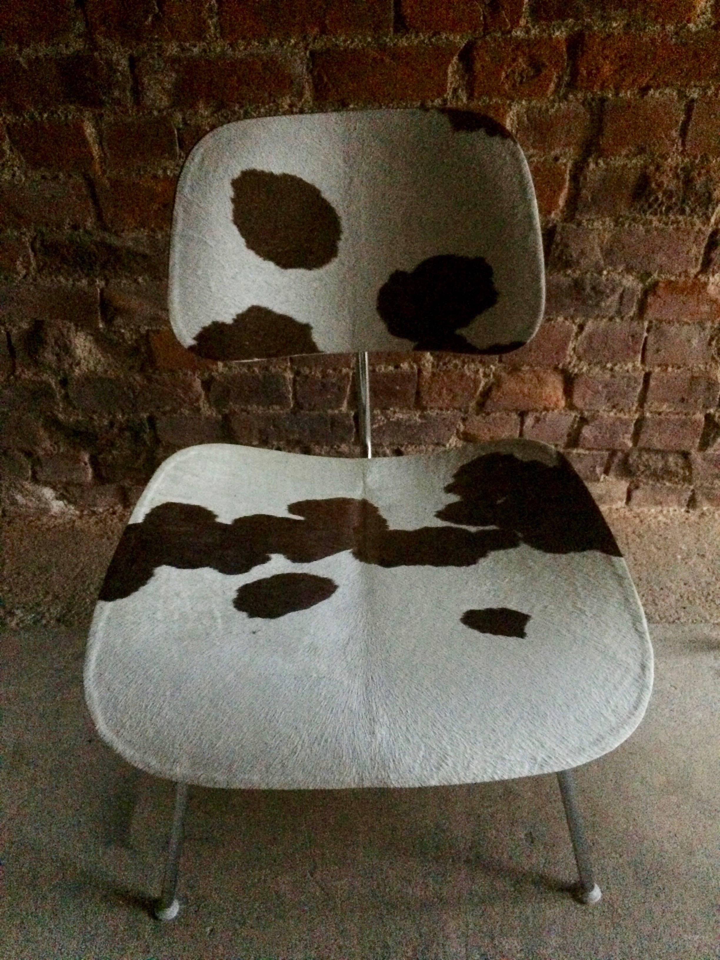 American Charles and Ray Eames DCM Chairs Dining Six Calf Skin Herman Miller1960s