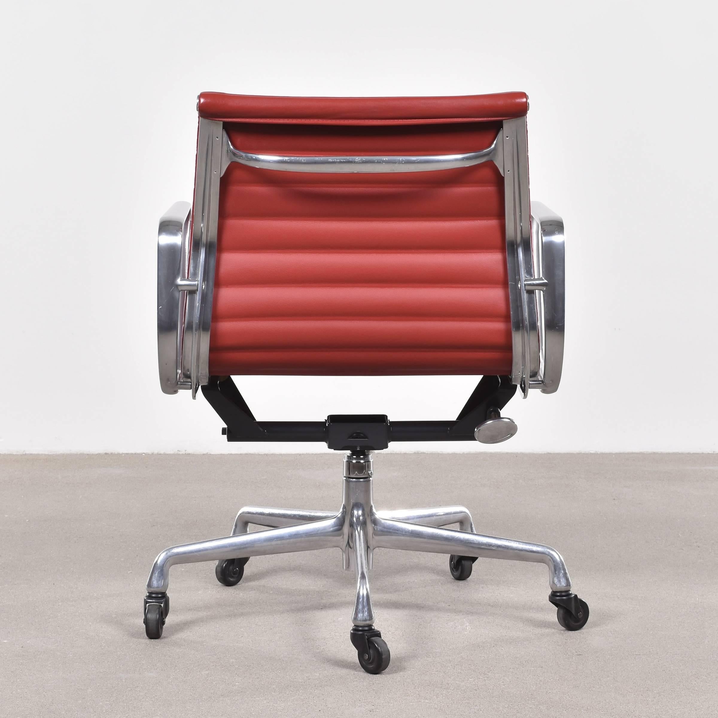 red leather office chair