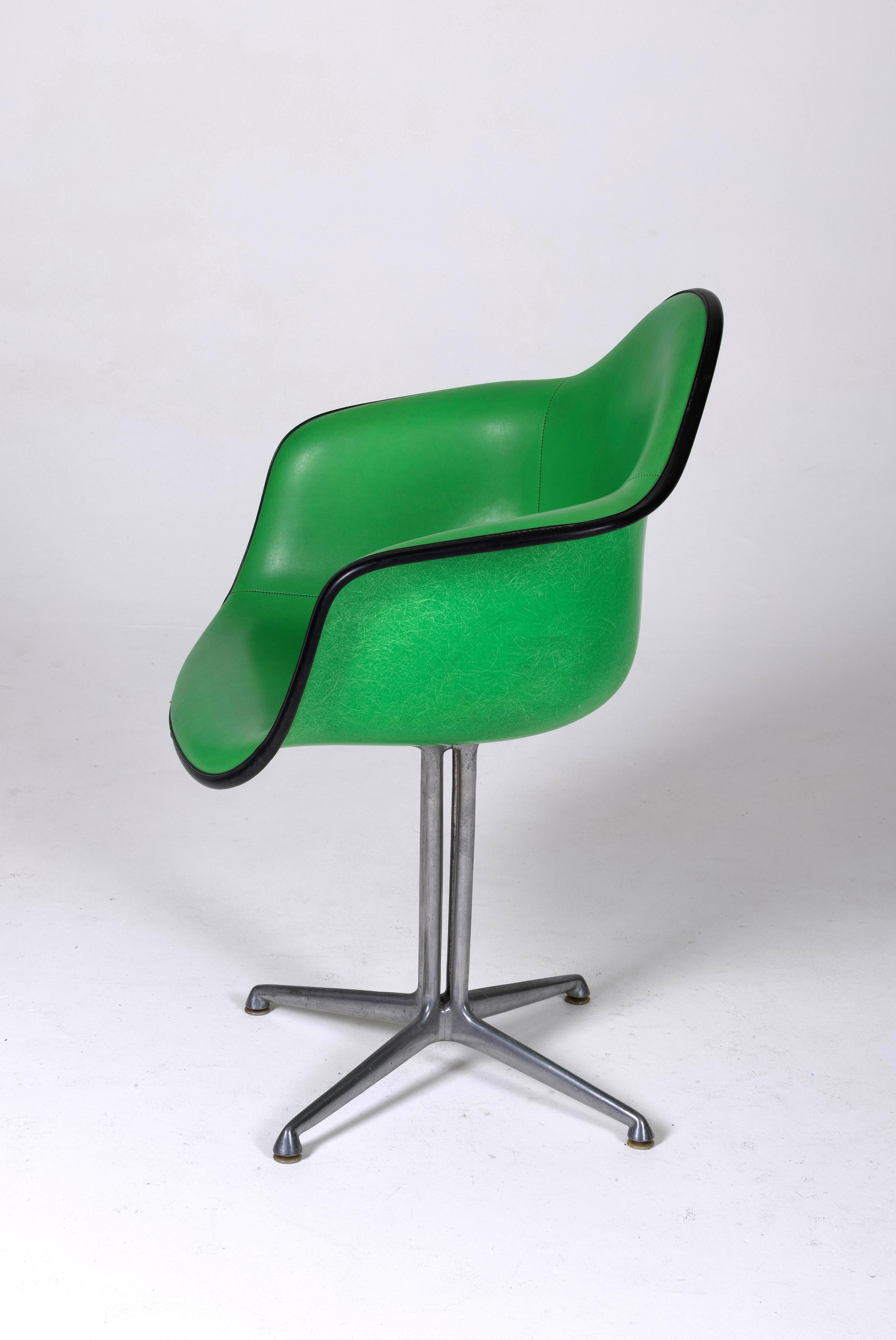 Mid-20th Century Charles and Ray Eames' Eames Plastic leather armchair.