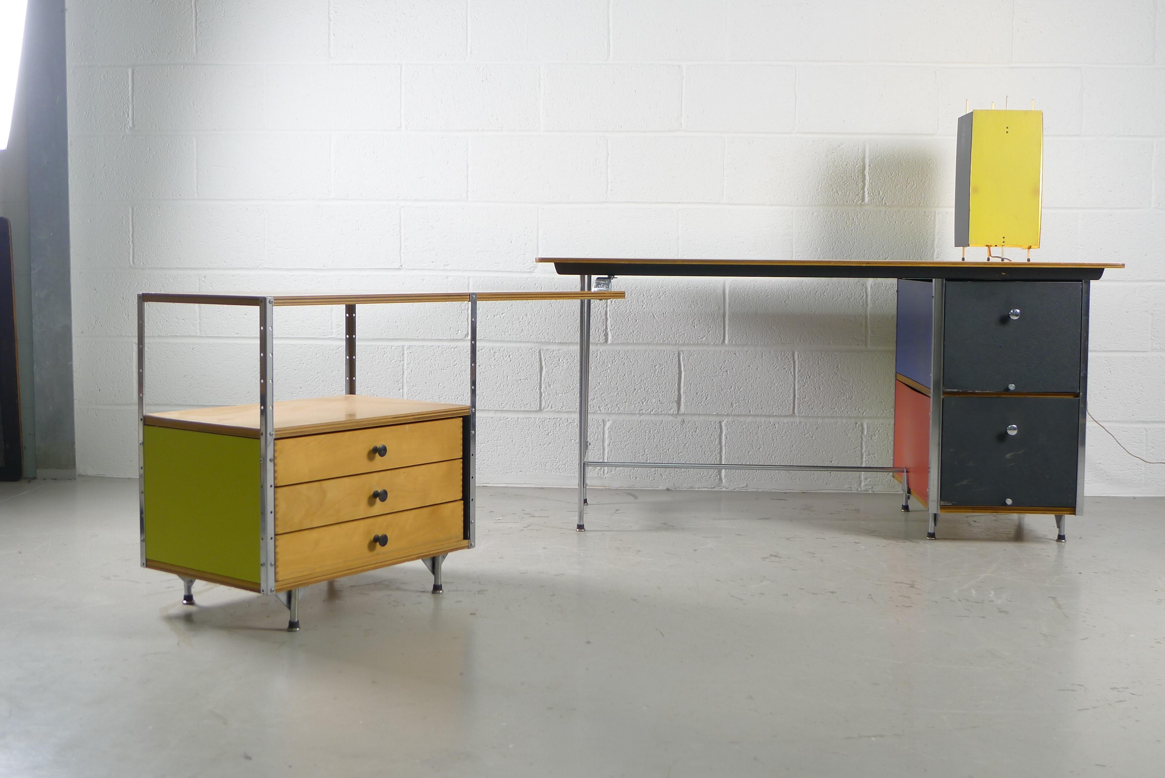 Plywood Charles and Ray Eames Esu Desk and Return, Second Series, circa 1955
