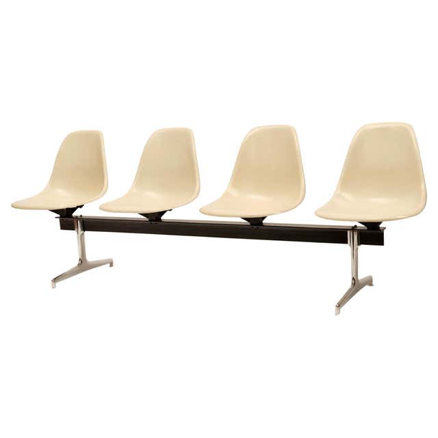 Charles and Ray Eames Fiberglass Shell Bench For Sale at 1stDibs