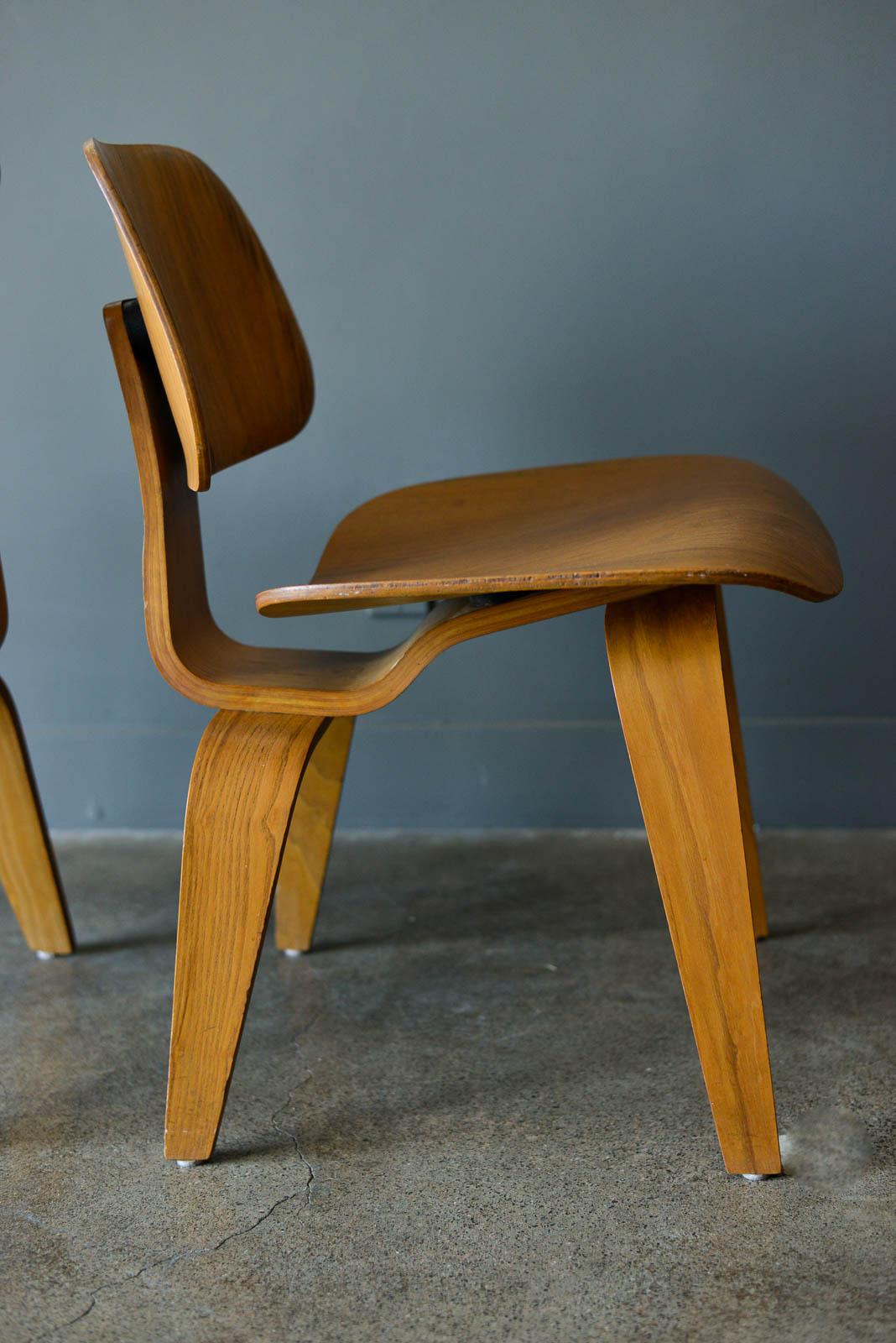 Molded Charles and Ray Eames for Evans Pair of DCW Chairs, Ca. 1950