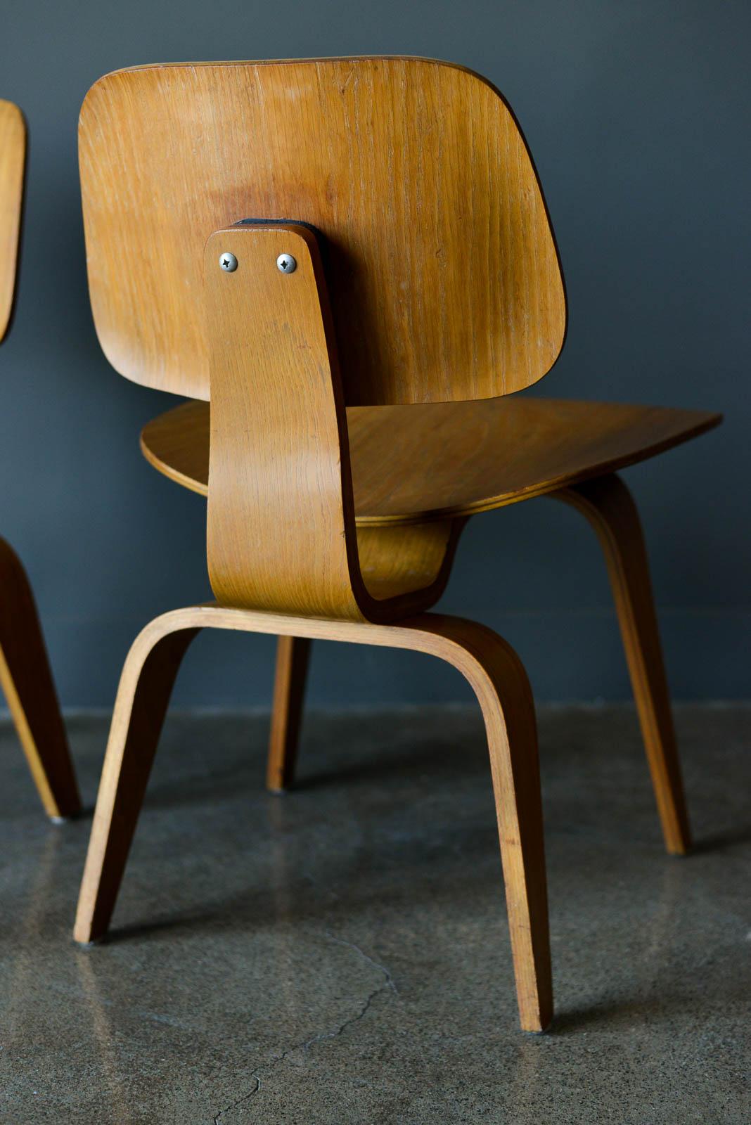 Mid-20th Century Charles and Ray Eames for Evans Pair of DCW Chairs, Ca. 1950