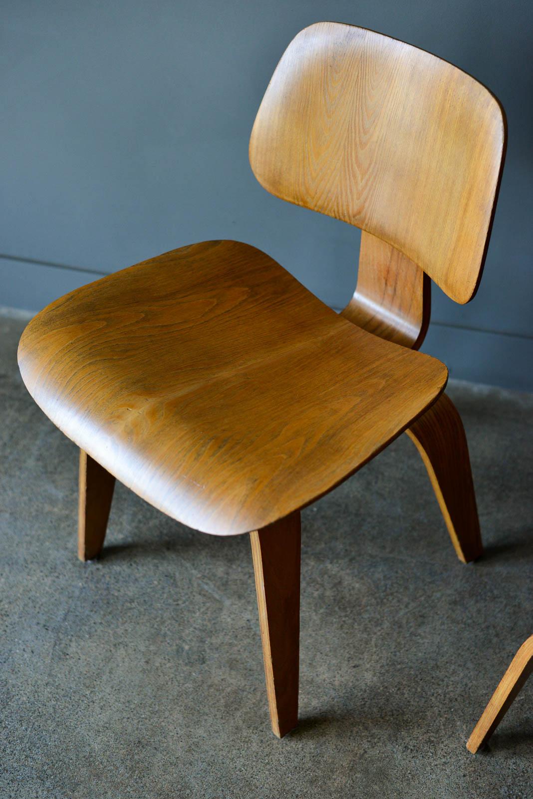 Charles and Ray Eames for Evans Pair of DCW Chairs, Ca. 1950 1