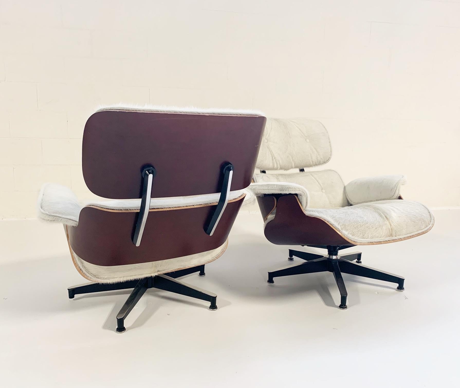 Charles and Ray Eames for Herman Miller Chairs and Ottomans Restored in Cowhide 2