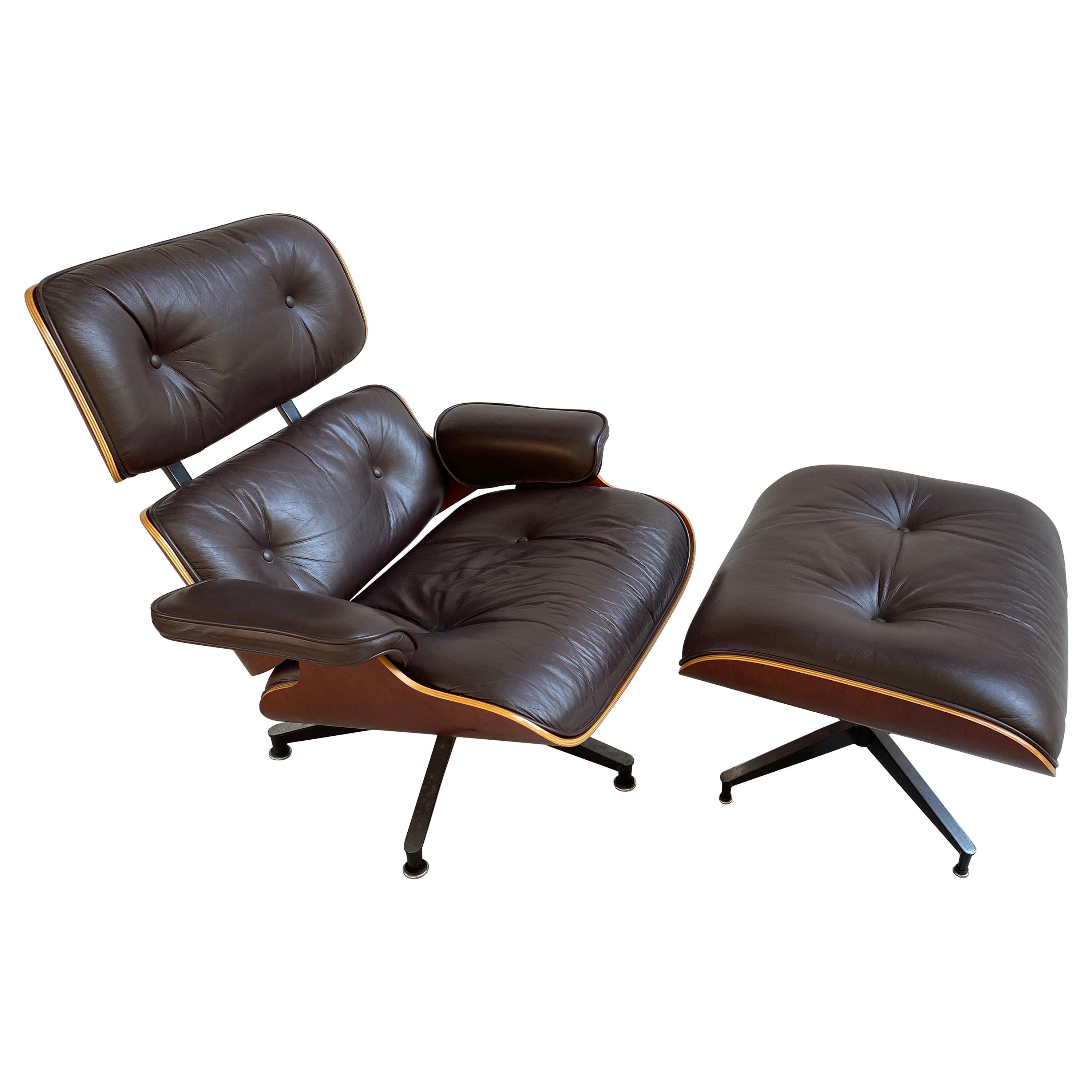 Charles and Ray Eames for Herman Miller Cherry 670 Lounge Chair and Ottoman