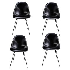 Charles and Ray Eames for Herman Miller DKX-1 Chair, Black Leather, H-Base, 1955