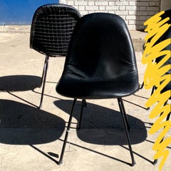 Charles and Ray Eames for Herman Miller DKX-1 Chair, Black Leather, H-Base, 1955