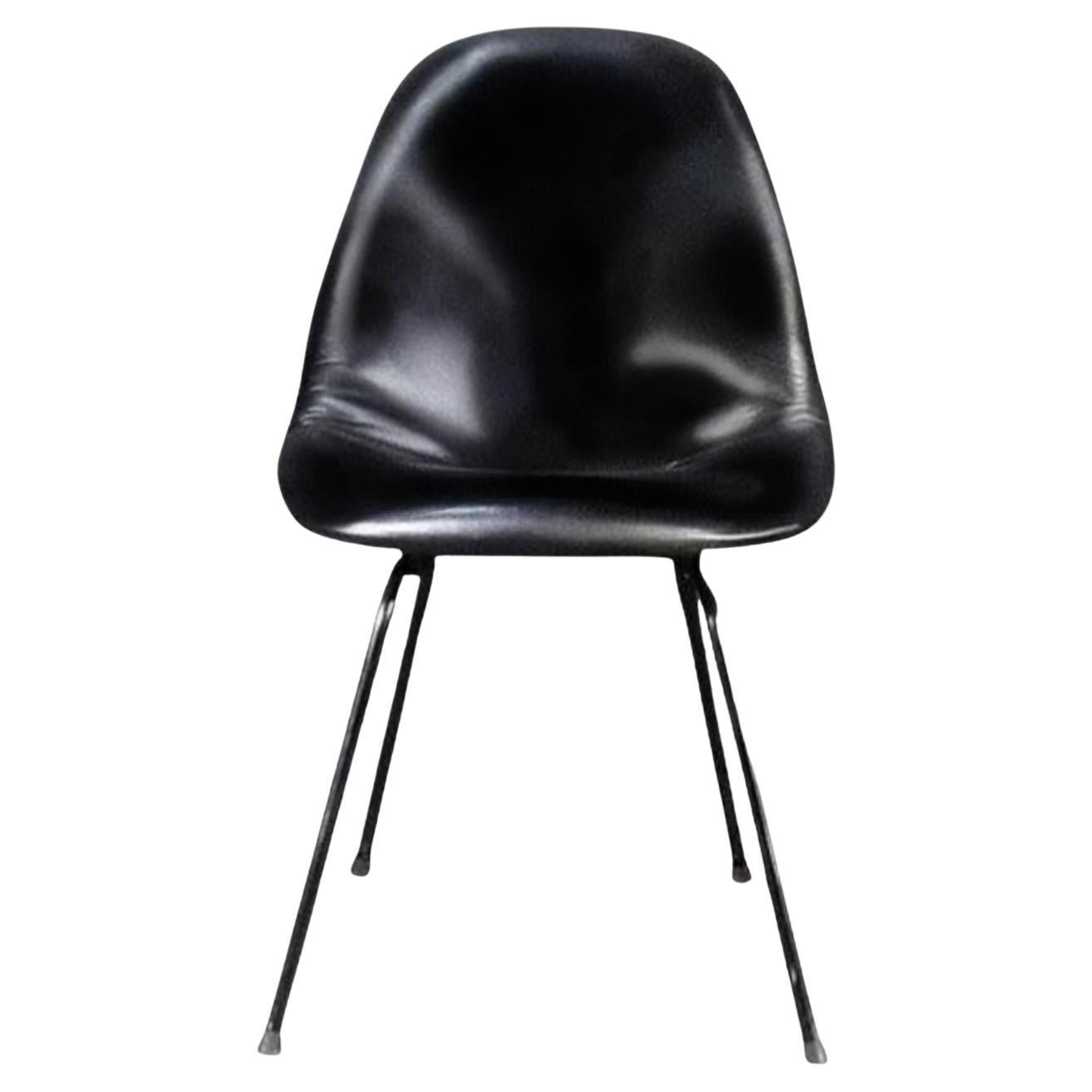 Charles and Ray Eames for Herman Miller DKX-1 Chair, Black Leather, H-Base, 1955