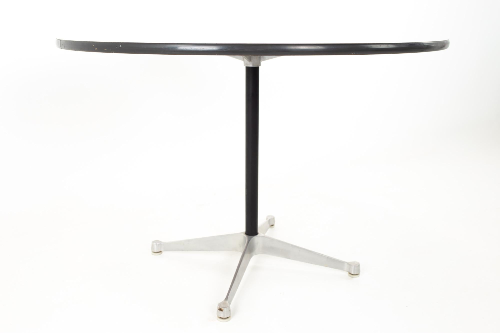 Metal Charles and Ray Eames for Herman Miller MCM Round White Laminate Dining Table