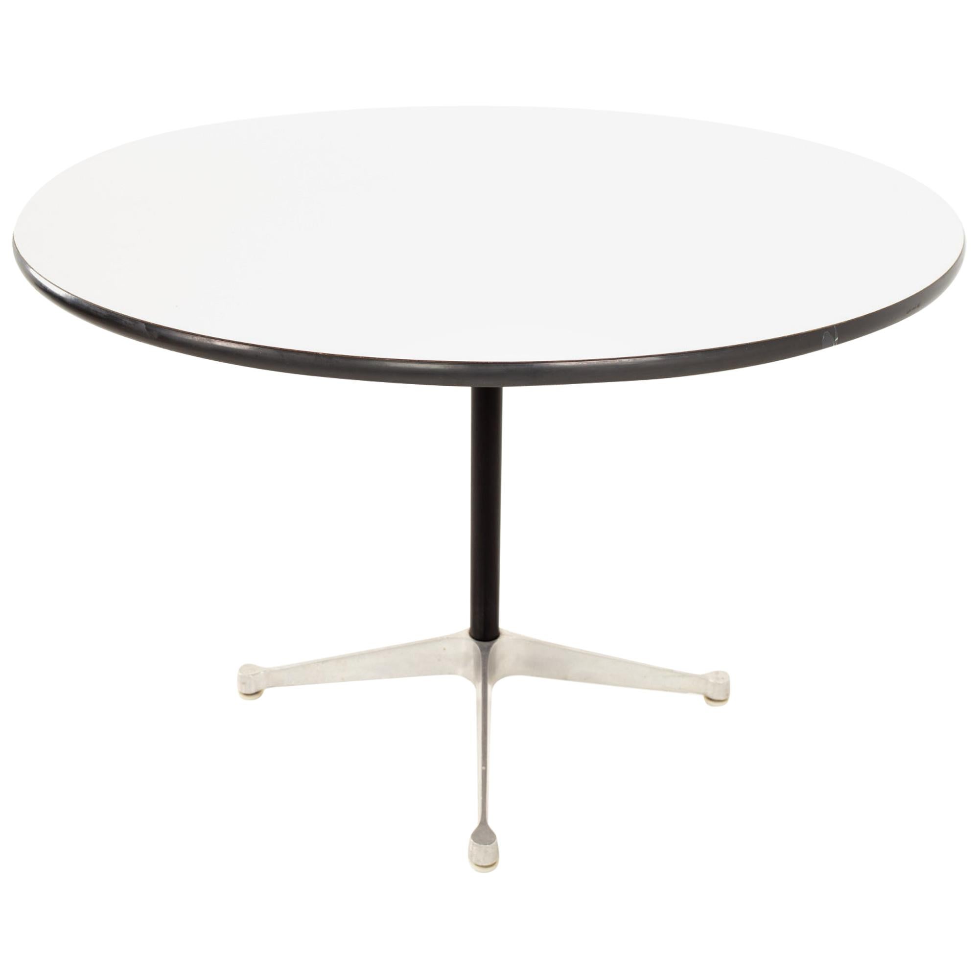 Charles and Ray Eames for Herman Miller MCM Round White Laminate Dining Table