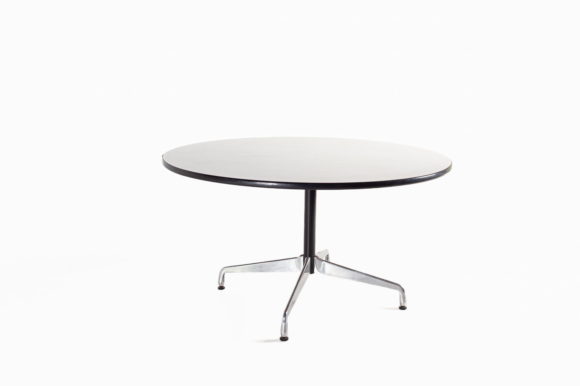 Charles and Ray Eames for Herman Miller mid century dining table

The table measures: 53 wide x 53 deep x 29 high, with a chair clearance of 27 inches

All pieces of furniture can be had in what we call restored vintage condition. That means the