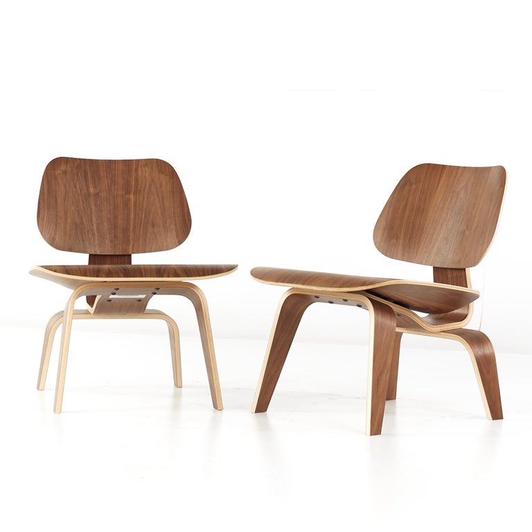 Charles and Ray Eames for Herman Miller Mid Century Walnut LCW Chairs ...