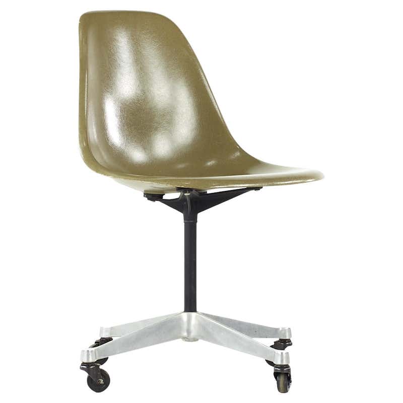 Ray and Charles Eames Wheeled Shell Chair with Vinyl Cover at 1stDibs ...