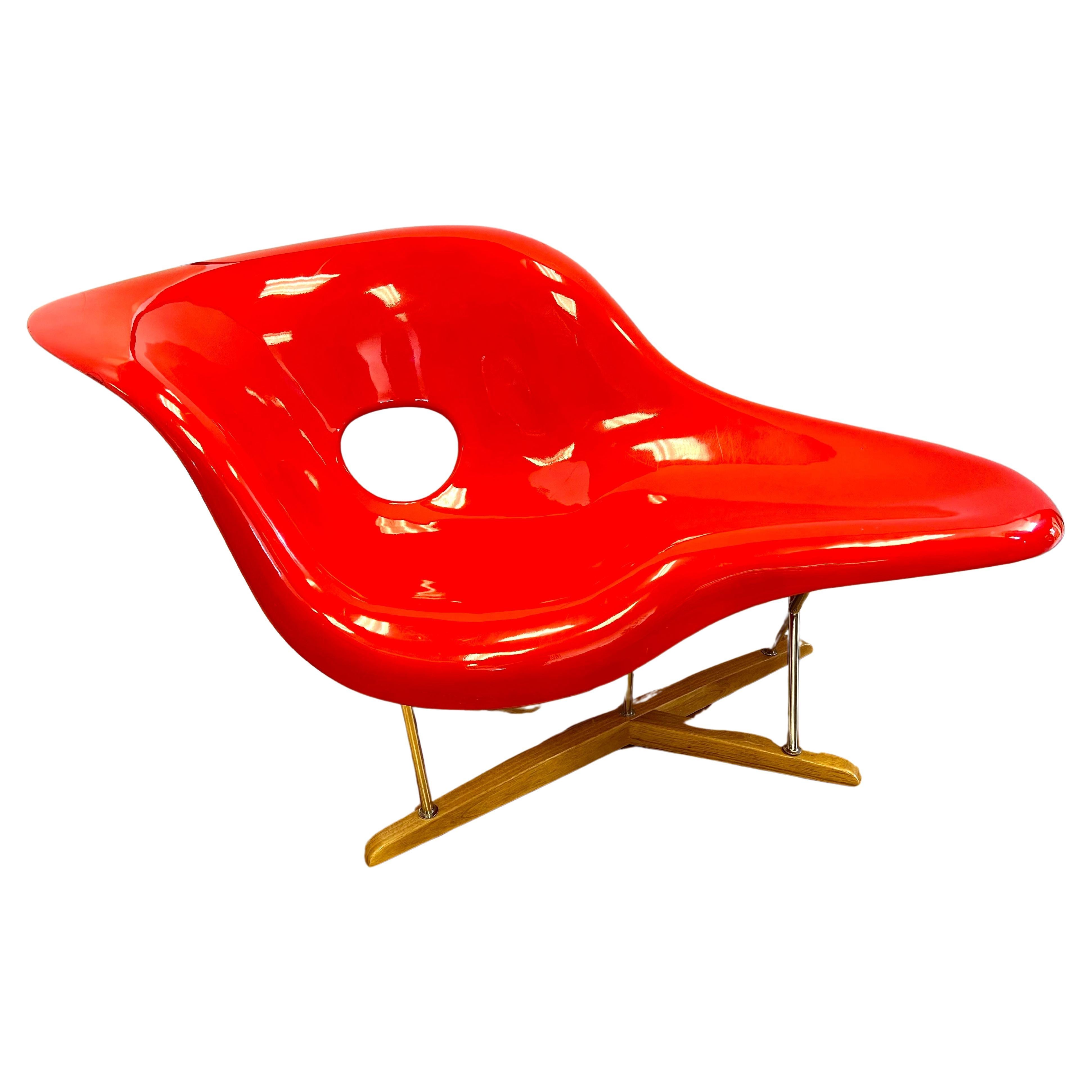 Charles and Ray Eames La Chaise Lounge Chair in Brilliant Red