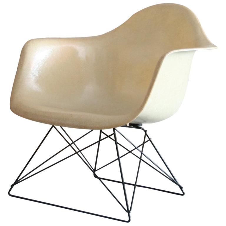 Charles and Ray Eames LAR Parchment Arm Shell on Cat
s Cradle Base Chair