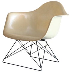 Charles and Ray Eames LAR Parchment Arm Shell on Cat's Cradle Base Chair