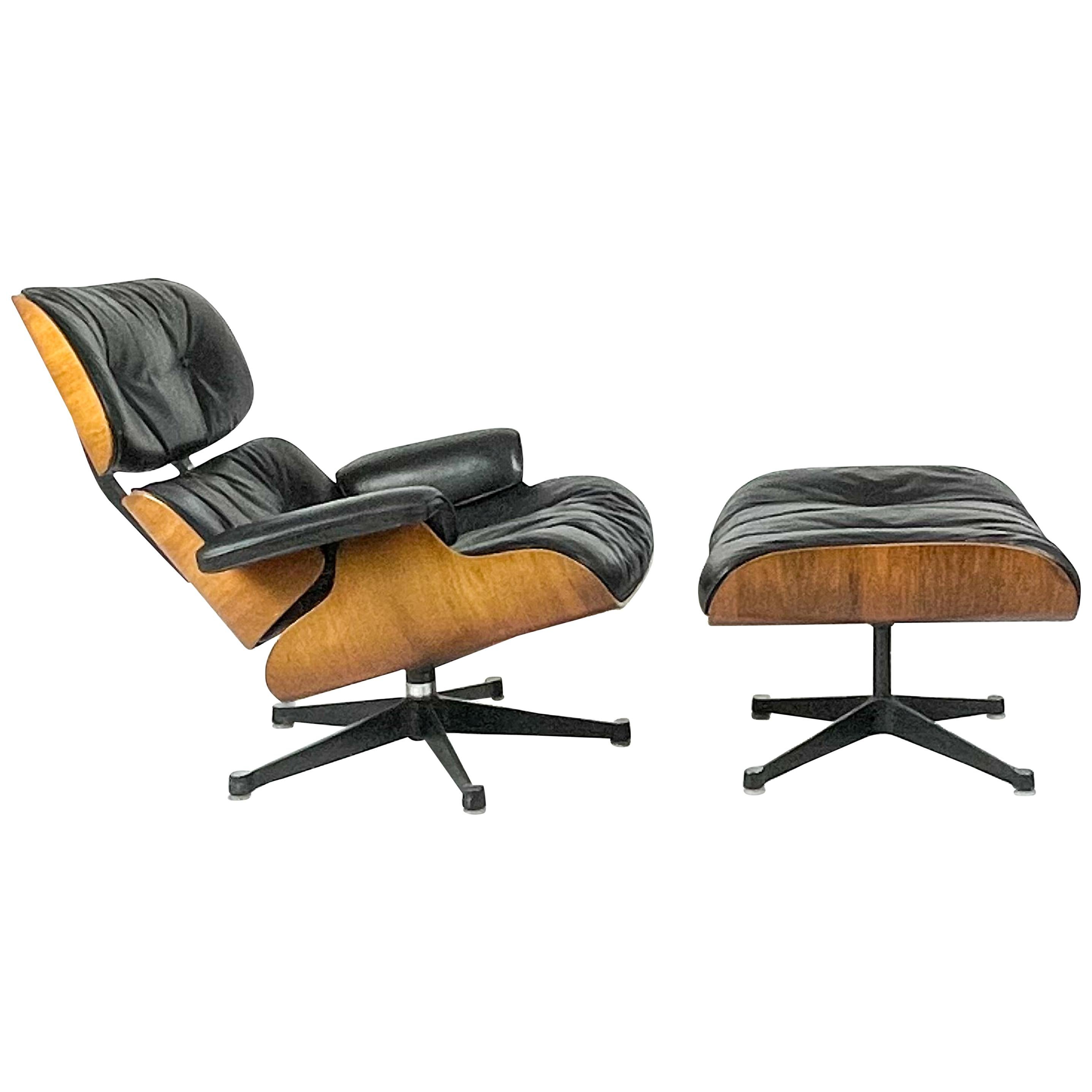 Charles and Ray Eames, Lounge Chair and Ottoman Matching Vintage Set, Vitra 1968