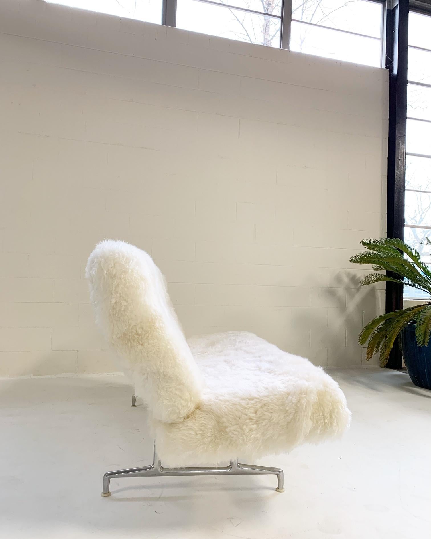 Charles and Ray Eames Model 3473 Sofa, Restored in Brazilian Sheepskin 2