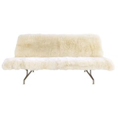 Charles and Ray Eames Model 3473 Sofa, Restored in Brazilian Sheepskin