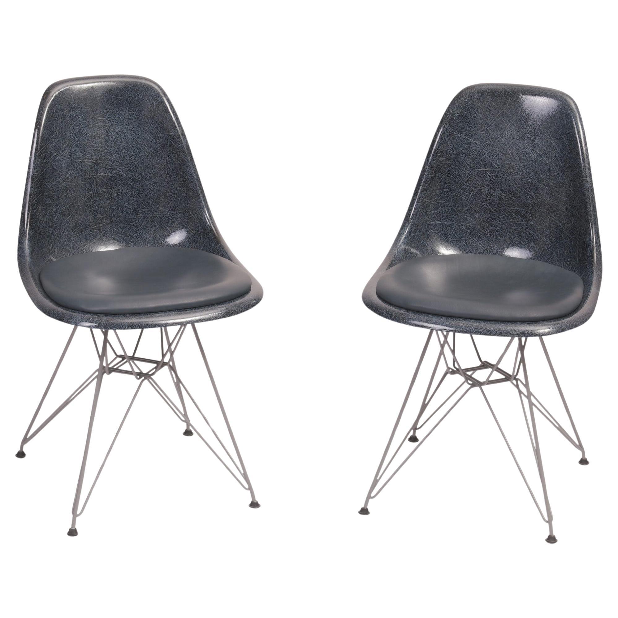 Charles and Ray Eames Pair of Vintage Fiberglass Side Chairs