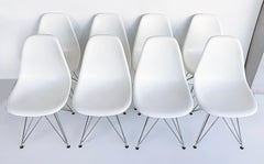 Charles and Ray Eames Plastic Chairs, Eiffel Bases for Vitra, Set of Eight