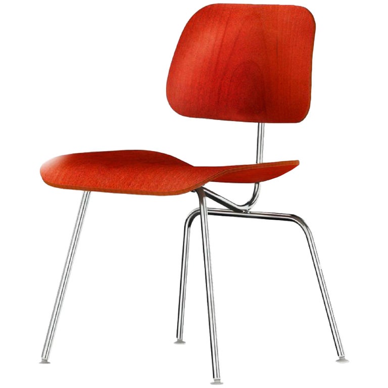 Charles and Ray Eames Red Beech DCM Chair, Herman Miller, Dining, Side Chair For Sale