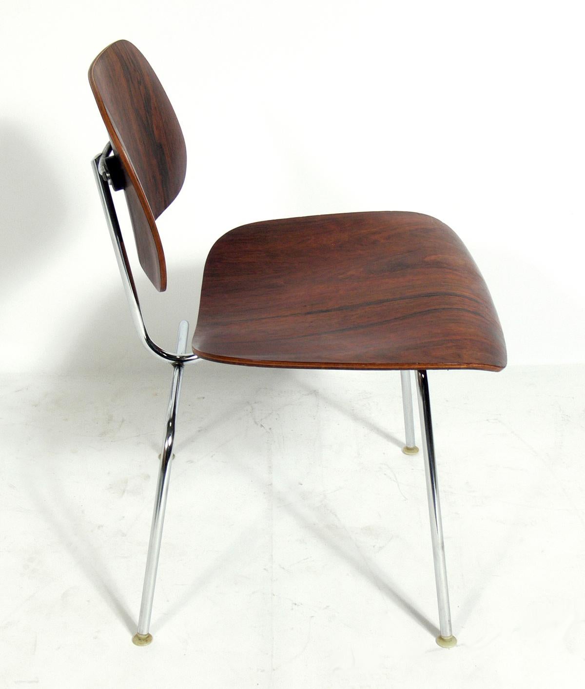 Mid-Century Modern Charles and Ray Eames Rosewood DCM Chairs 