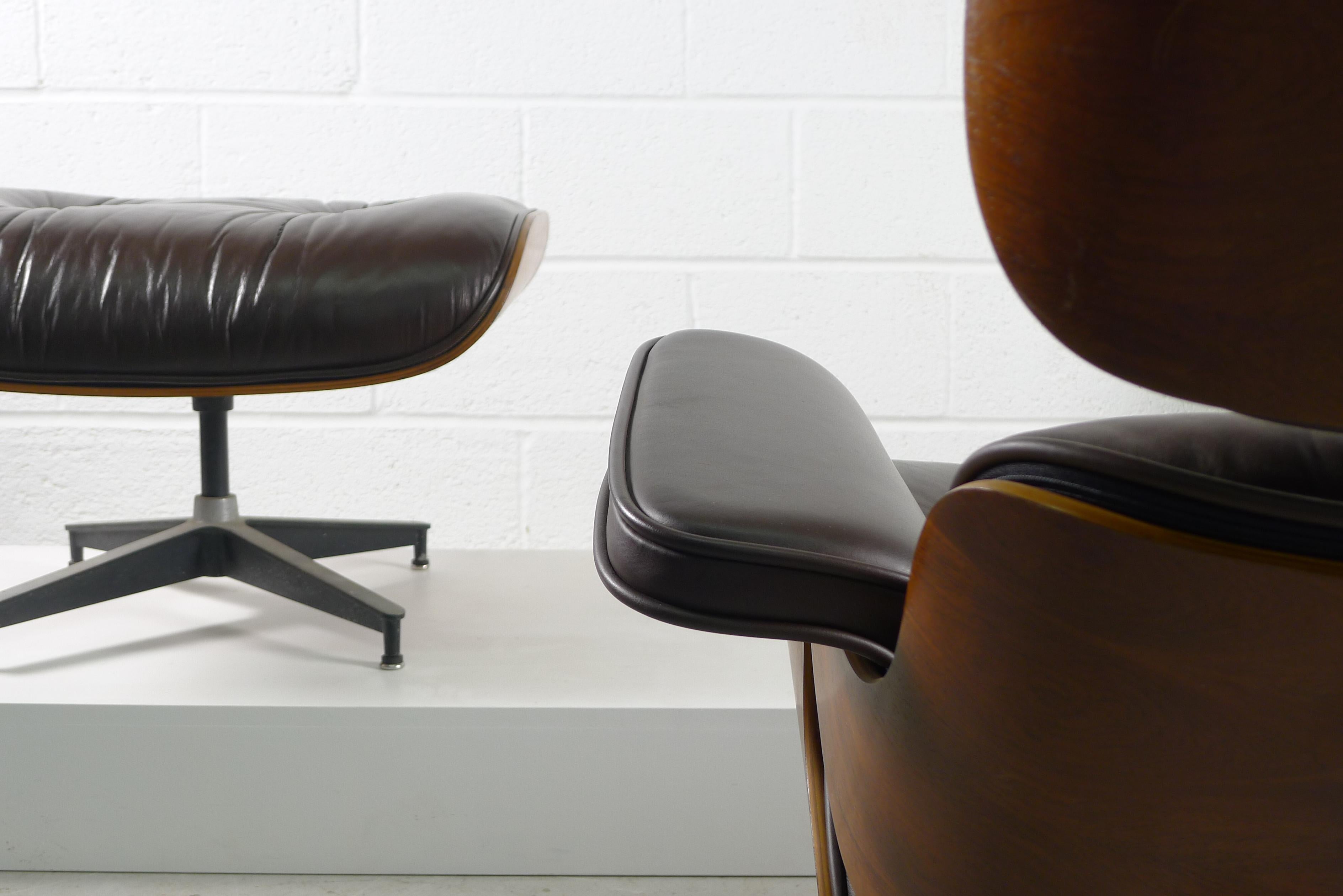 American Charles and Ray Eames, Rosewood Lounge Chair and Ottoman, Herman Miller, USA