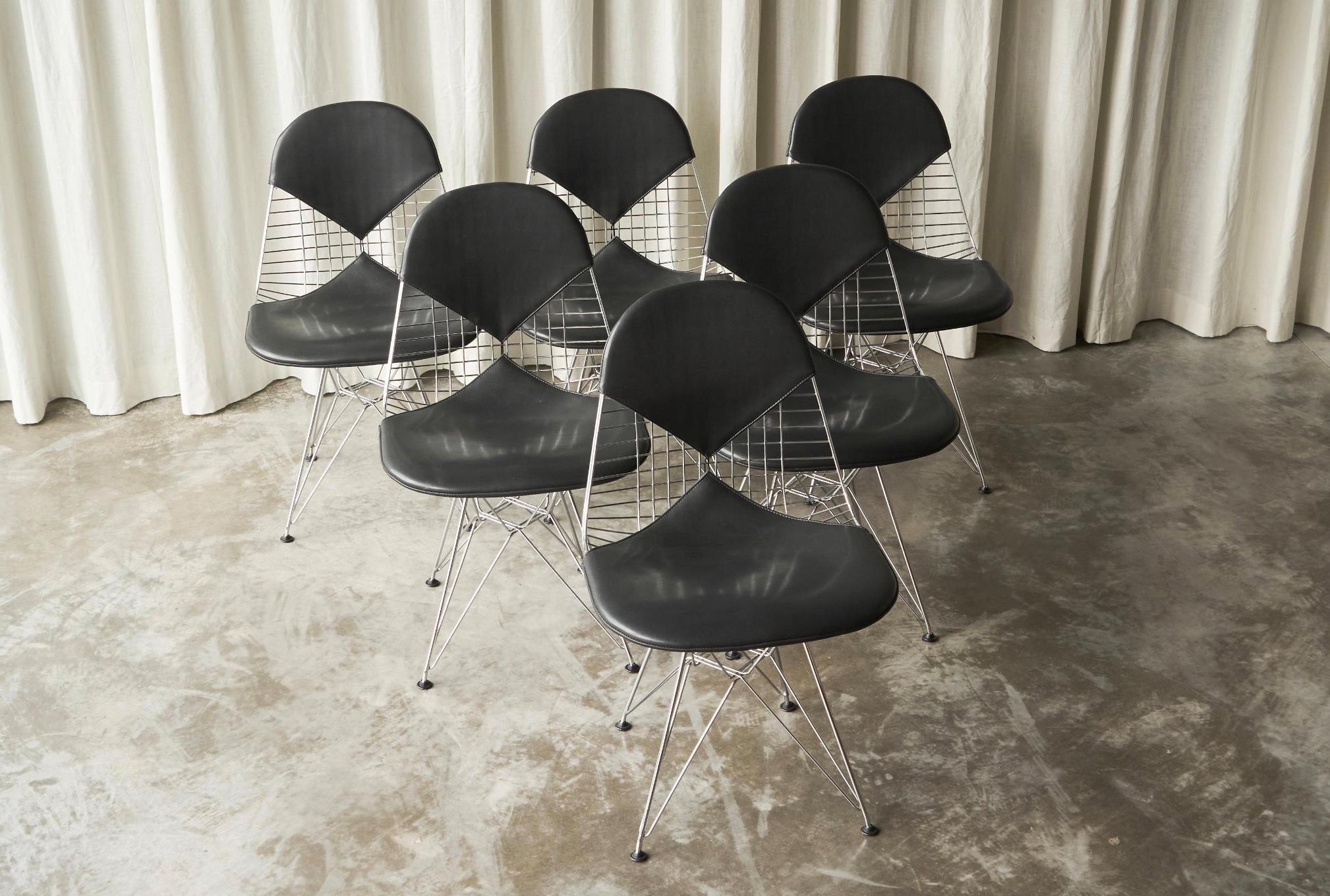 Charles e Ray Eames Set di 6 sedie con struttura in filo metallico 'Bikini' Vitra anni '80 in vendita 2