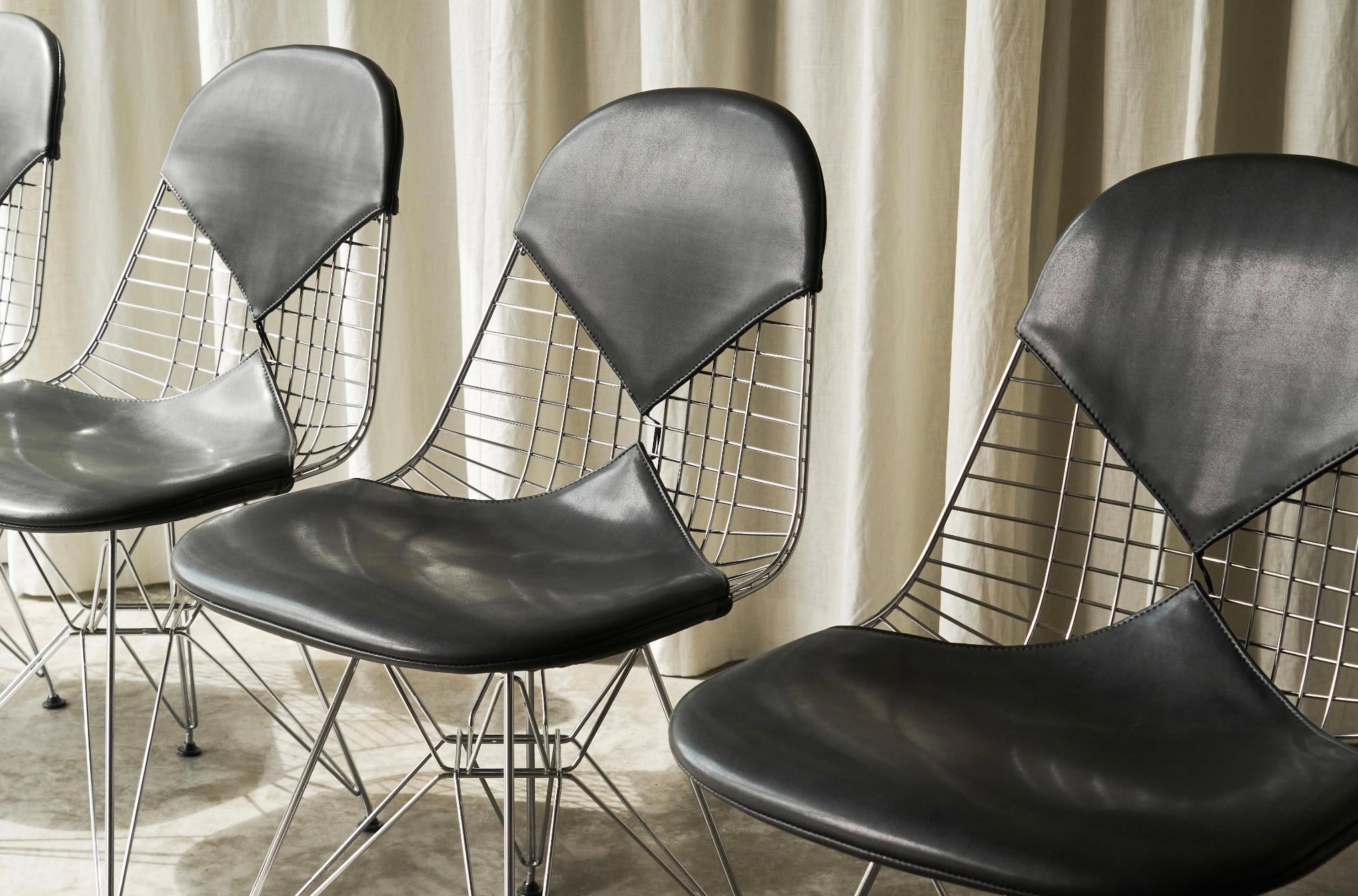 Charles e Ray Eames Set di 6 sedie con struttura in filo metallico 'Bikini' Vitra anni '80 in vendita 1