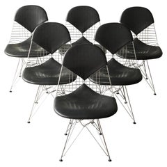 Charles and Ray Eames Set of 6 'Bikini' Wire Frame Chairs Vitra 1980s