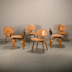 Charles and Ray Eames set of 6 early DCW Ash Plywood Dining Chairs Herman Miller