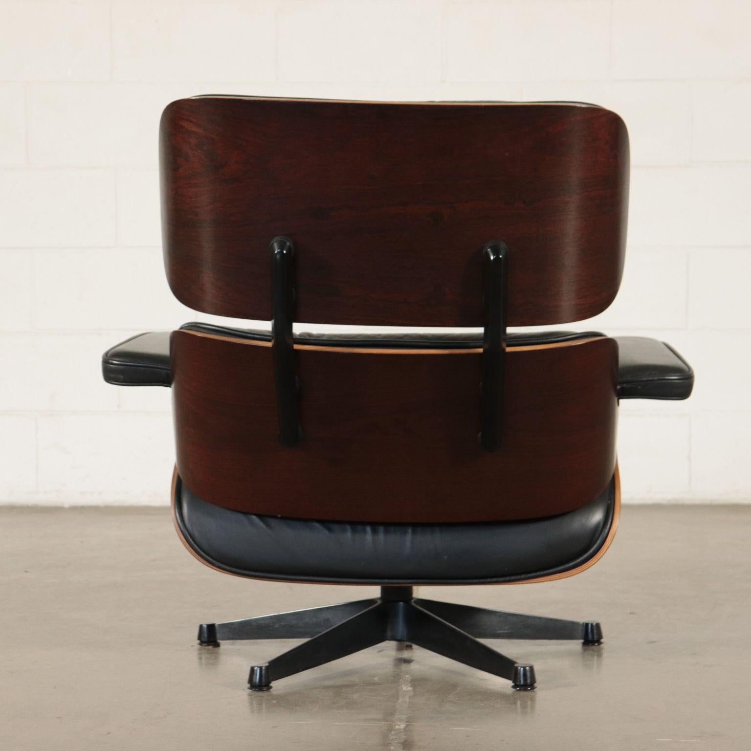 Charles and Ray Eames Swivel Armchair Wood Aluminum Leather, 1960s-1970s 6