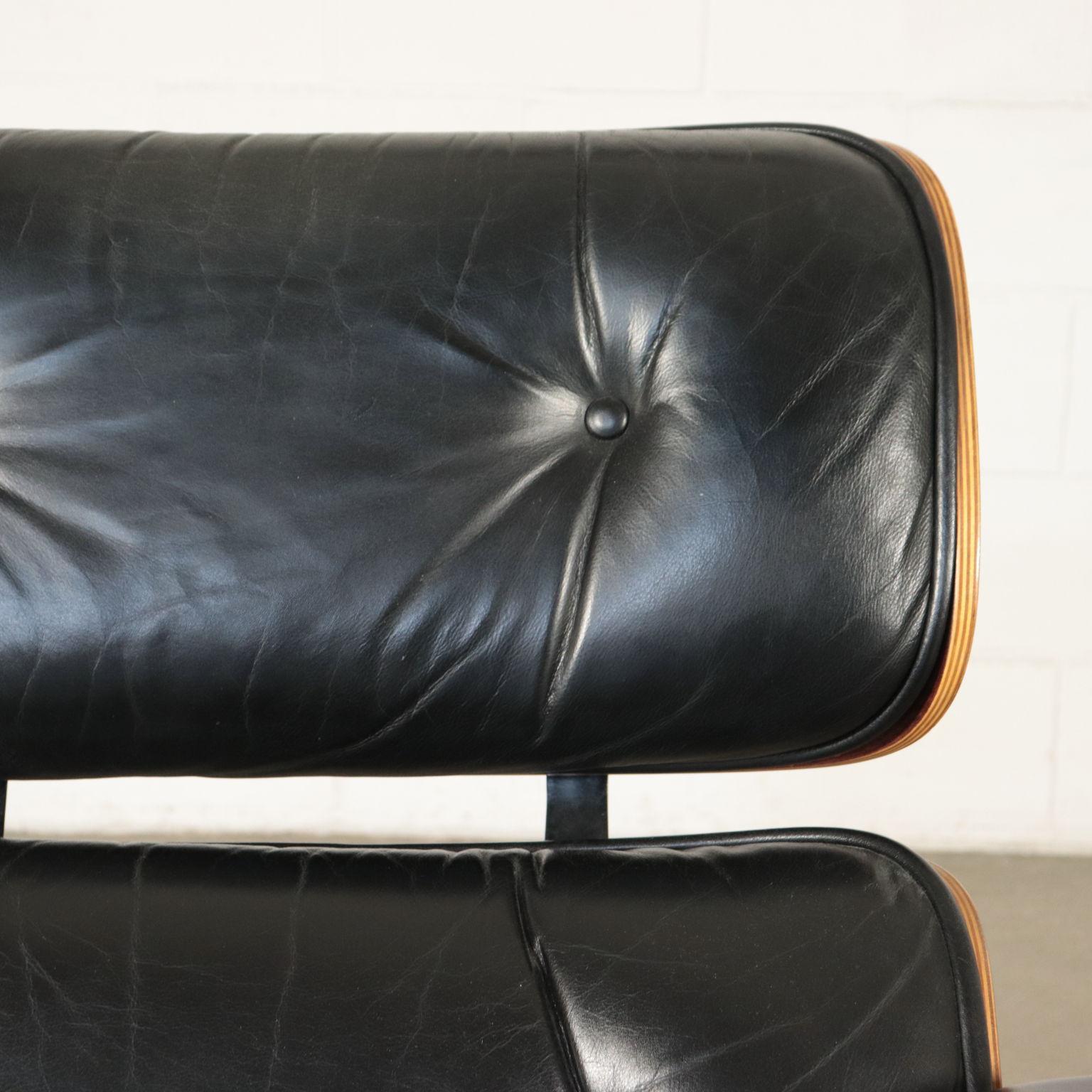 Other Charles and Ray Eames Swivel Armchair Wood Aluminum Leather, 1960s-1970s