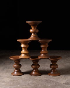 Charles and Ray Eames Time Life Stools in Walnut for Herman Miller
